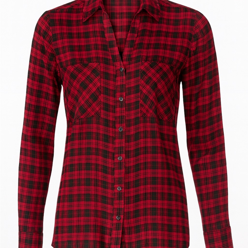 Express Portofino Slim Plaid Button-Down Shirt – XS Slim - Picture 1 of 9